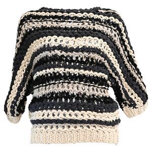 Brunello Cucinelli Striped Crew Neck Sweater in Multicolor Cotton